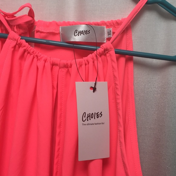 Bright Pink Choies Cutout Maxi - Picture 2 of 4